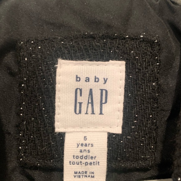 Gap black with sparkle pea coat and hood. Size 4. - Picture 5 of 5